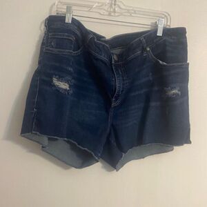 Silver Jean Co. Elyse 5 pocket distressed denim shorts, size 20
